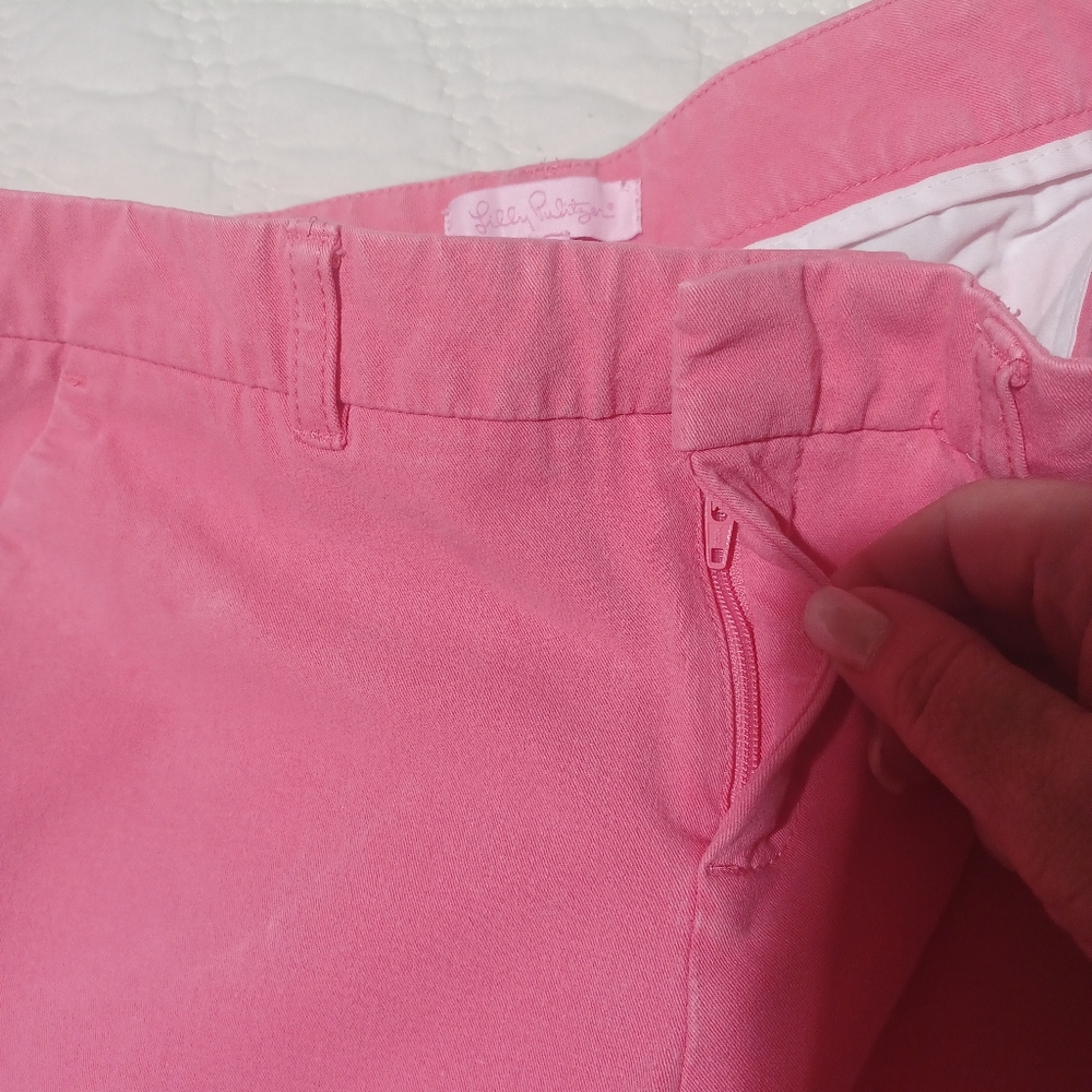 Lilly Pulitzer Gretchen High Rise Shorts Tailored Cotton Blend - Picture 4 of 7